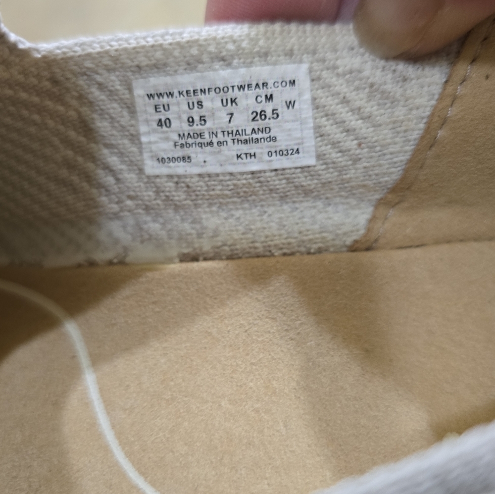 Keen KNX Knit Slip-on Sneakers Silver Birch Camo 9.5 White/Grey Sock Barefoot - Picture 9 of 9